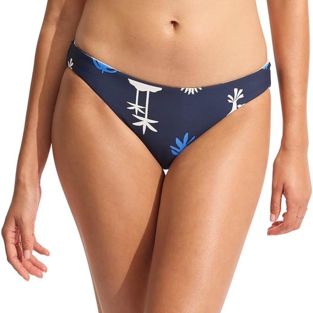 Seafolly Women's Reversible Hipster Bikini Bottom Swimsuit, La Palma 10/481-bb3